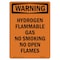 Signmission OSHA Sign, Hydrogen Flammable Gas No Smoking, 14in X 10in Rigid Plastic, 10" W, 14" L, Portrait OS-WS-P-1014-V-13253 - alternate 1